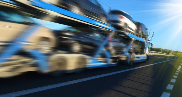 Caminhões Para Transporte Mercadorias Estrada — Fotografia de Stock