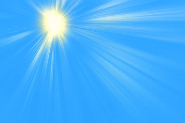 Bakgrund Solig Himmel Blå Med Sol Och Lins Fackla — Stockfoto