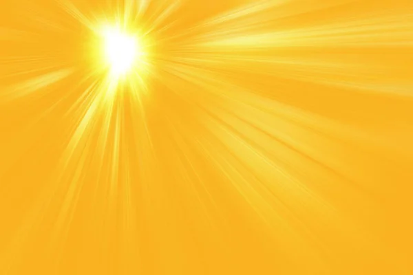 Sonnenstrahlen Warme Sonne Auf Gelbem Hintergrund — Stockfoto