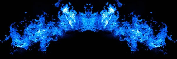 Fire Blue Flames Isolated Black Background — Stock Photo, Image