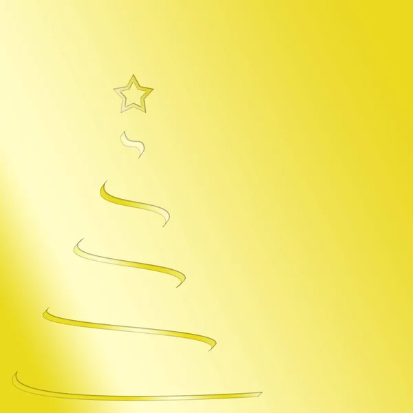 Árbol Navidad Estilizado Sobre Fondo Amarillo — Foto de Stock