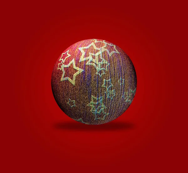 クリスマスボールをイメージした芸術的なクリスマスカード — ストック写真