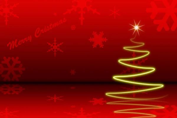 Stilisierter Weihnachtsbaum Auf Rotem Hintergrund — Stockfoto