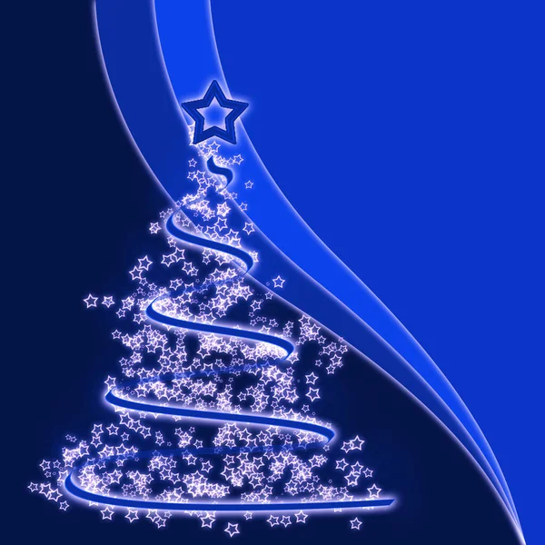 Arbre Noël Stylisé Sur Fond Bleu Joyeux Noël — Photo