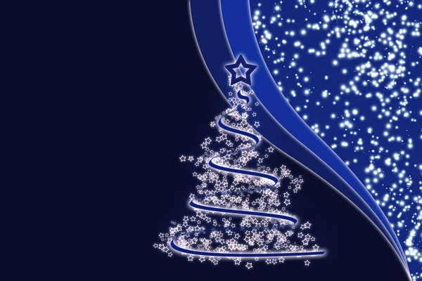 Arbre Noël Stylisé Sur Fond Bleu Joyeux Noël — Photo