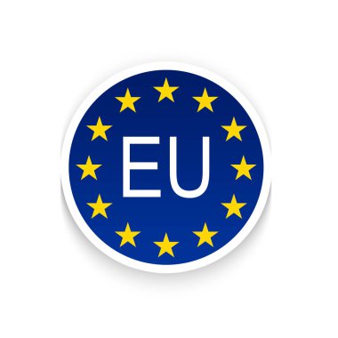 Beyaz arkaplanda yıldızlar olan Eu logosu