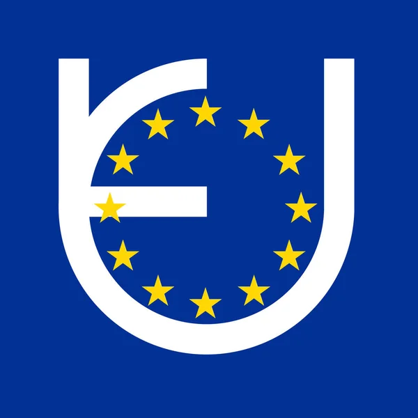 Logo Met Sterren Een Blauwe Achtergrond — Stockfoto