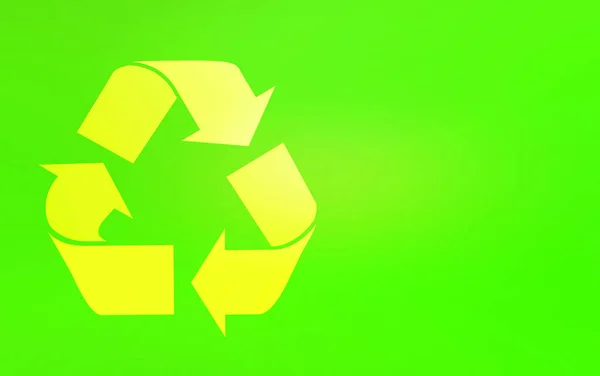 Illustration with Green recycling symbol of garbage cans