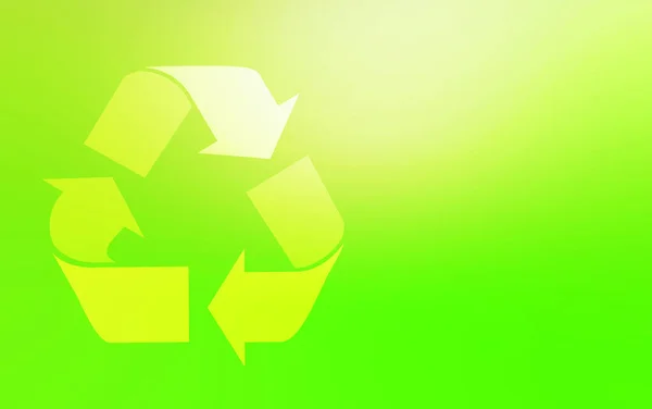 Ilustración Con Símbolo Reciclaje Verde Botes Basura — Foto de Stock