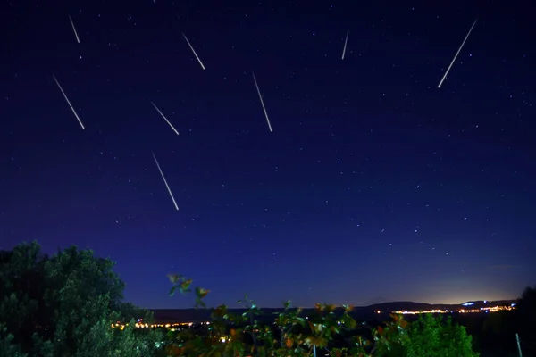 Meteorietenregen Van Perseïden — Stockfoto