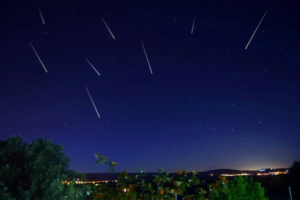 Chuva Meteoros Dos Perseids — Fotografia de Stock