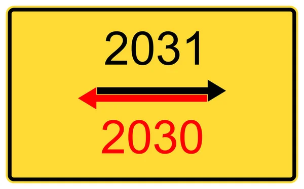 2031 2030 Nuevo Año 2031 2030 Nuevo Año Una Valla — Foto de Stock