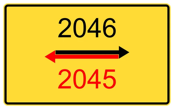 2045 2046 Nuevo Año 2045 2046 Nuevo Año Una Valla — Foto de Stock