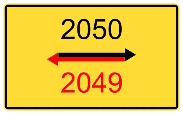 2049 2050 Nuevo Año 2049 2050 Nuevo Año Una Valla — Foto de Stock