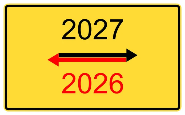 2027 2026 Nuevo Año 2027 2026 Nuevo Año Cartel Amarillo — Foto de Stock