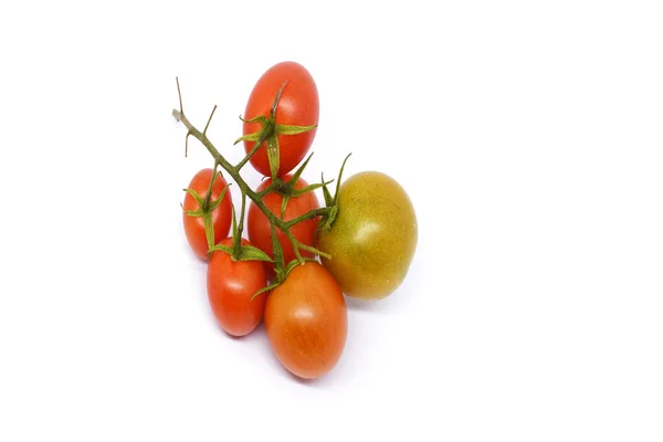 Friske Røde Tomater Isoleret Hvid Baggrund Blomme Tomat - Stock-foto