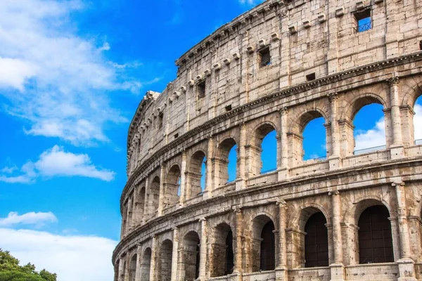 Colosseum in Rome against blue sky. Rome architecture and landmark. Italy.