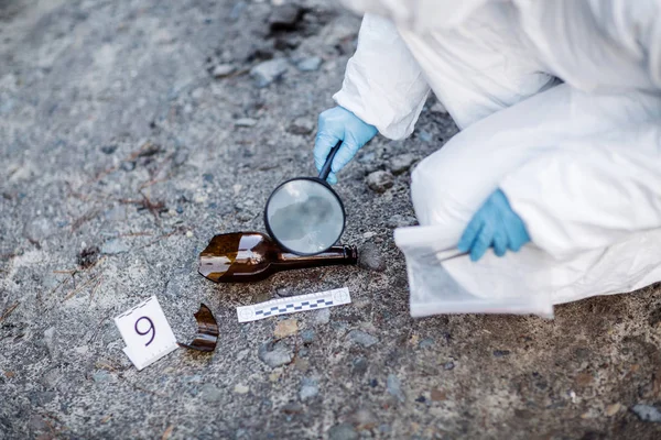 De onderzoek van de scène van het misdaad - verzamelen van gegevens — Stockfoto