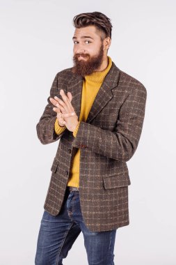 ellerini ovuşturarak işadamı