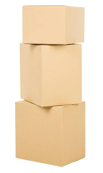 Stapel von Kartons auf weißem Hintergrund — Stockfoto