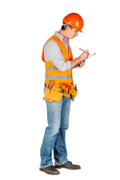 Ingeniero en un casco firmó un contrato — Foto de Stock