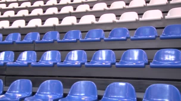 Chairs at the stadium — Stock Video