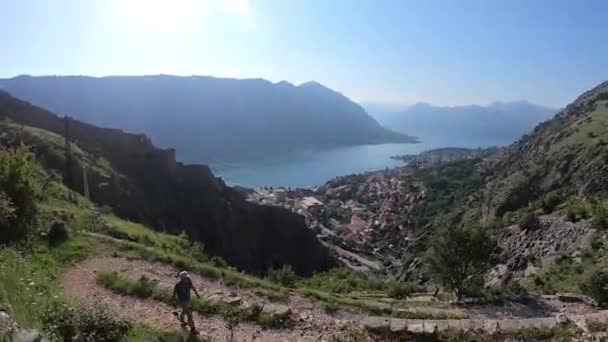 Montenegrin valley in spring from the top passage — Stock Video