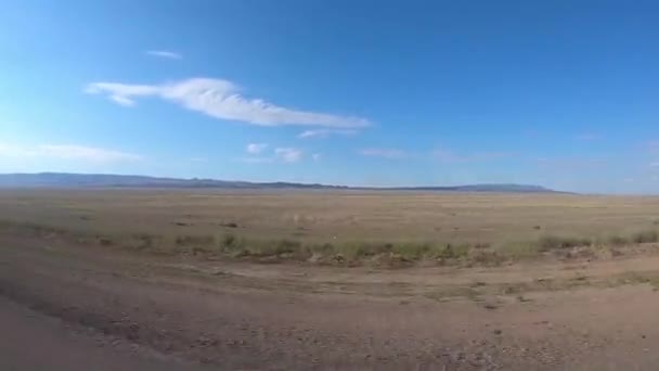 Travel by car among the steppes — Stock Video