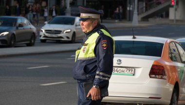 Moskova'da trafik polisi
