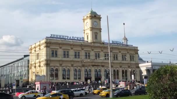 Estación de tren de Leningrado Moscú verano — Vídeo de stock