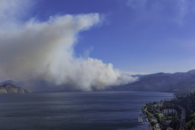 Pearchland British Columbia Kanada yakın bir orman yangını