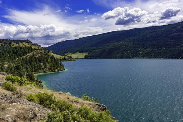 Vista do Lago Kalamalka de Kalamalka Lake Provinial Park perto de Vernon British Columbia Canadá Fotos De Bancos De Imagens