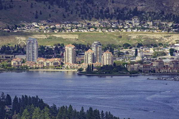 A view of the Kelowna Skyline and Okanagan Lake from Mount Boucherie in West Kelowna British Columbia Canada Stock Picture