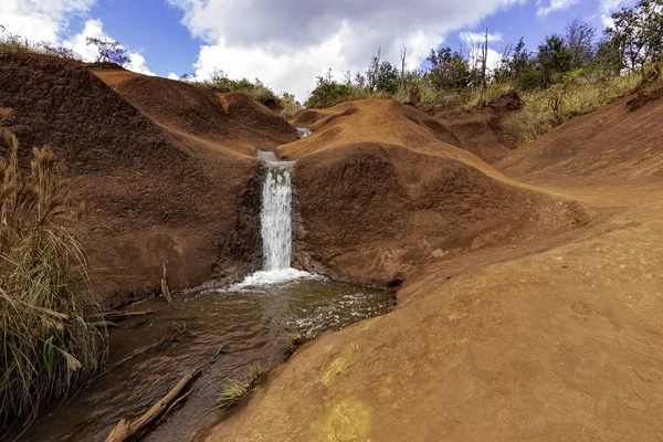 Red Dirt Falls in Waimea Canyon State Park, Kauai, Hawaii, United States Royalty Free Stock Images