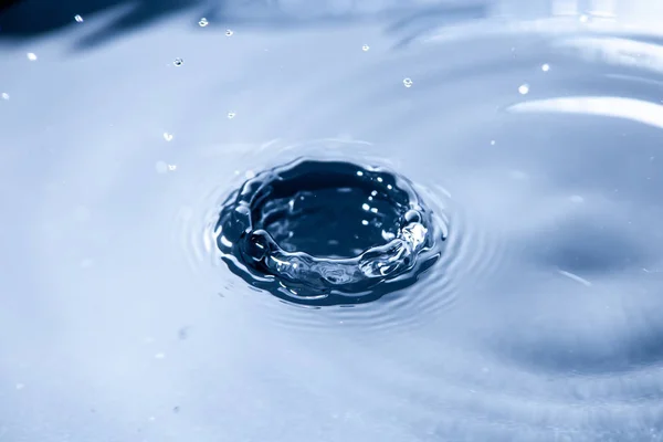Close-up of water droplet with water surface in nature background