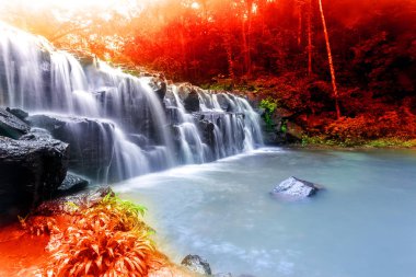 Manzara fotoğraf, Namtok Sam Lan Waterfall, yağmur ormanlarında Tayland güzel şelale