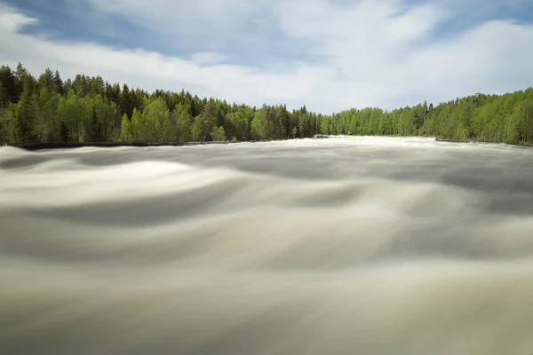 Rapids Renforsen Vindeln Sweden Partly Cloudy Sky — Stock Photo, Image