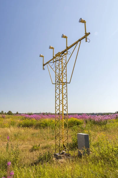 Airport Approach Light System in Grass.