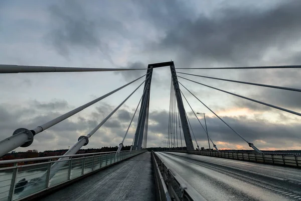 Pont Umea Suède Avec Ciel Partiellement Nuageux — Photo