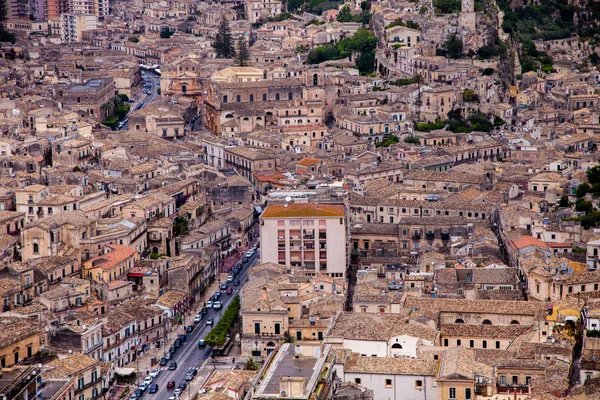Farbenfrohe Häuser Und Straßen Alten Mittelalterlichen Dorf Ragusa Sizilien Italien — Stockfoto