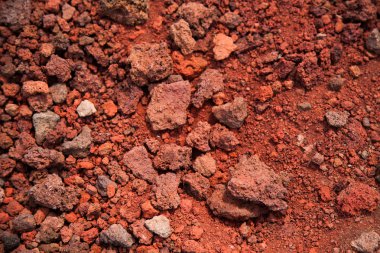 Etna Milli Parkı krater, Catania, Sicilya ile volkanik manzara panoramik