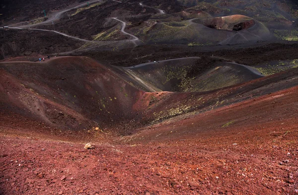 Etna National Park Panoramic View Volcanic Landscape Crater Catania Sicily — Stock Photo, Image