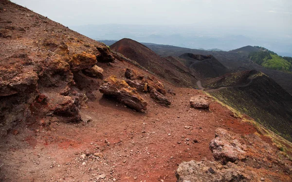 Etna Nemzeti Park Panoráma Táj Vulkáni Kráter Catania Szicília — Stock Fotó