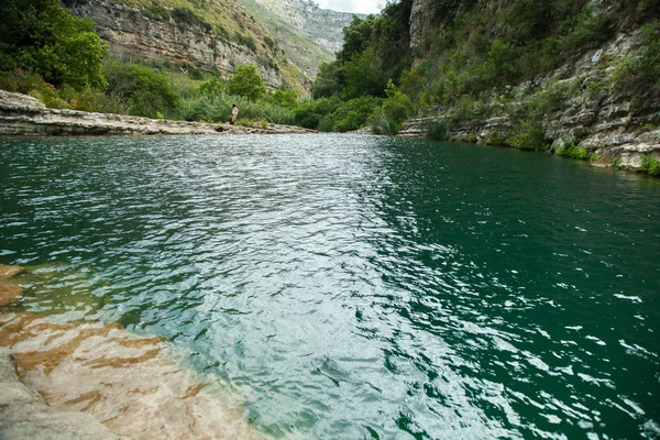 Vízesés Medencék Hegyvidéki Táj Alján Kanyon Riserva Naturale Orientata Cavagrande — Stock Fotó