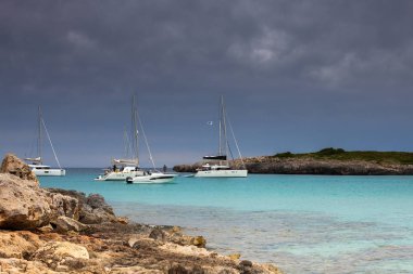 Güzel plaj Mallorca, İspanya. Yaz. Tatil. Deniz suyu.