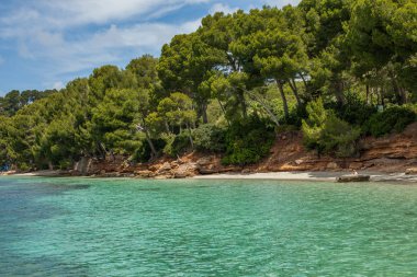 Güzel plaj Mallorca, İspanya. Yaz. Tatil. Deniz suyu.