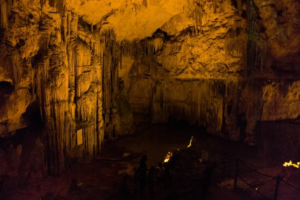 Neptune Grotto Stalactite Cave Town Alghero Island Sardinia Italy — Stock Photo, Image