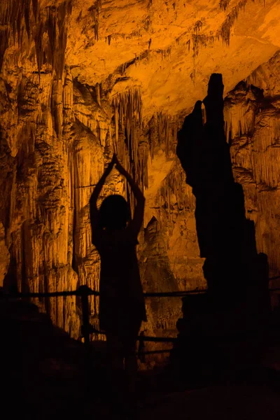 Neptune Grotto Stalactite Cave Town Alghero Island Sardinia Italy — Stock Photo, Image