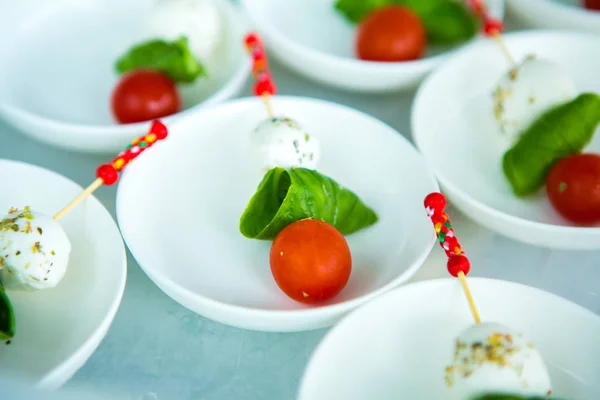 Catering Essen Hochzeit Event Tisch Buffet Linie Der Hochzeit Köstliche — Stockfoto