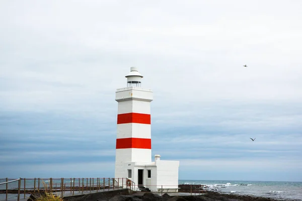 Den Gamla Fyren Gardur Island Vackra Landskapet Island Atlanten — Stockfoto